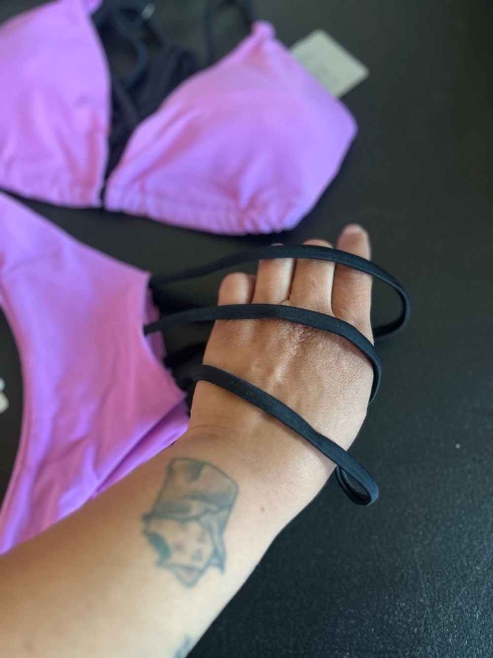 Yira vibrant purple black 2 piece bikini size Medium - Picture 2 of 7